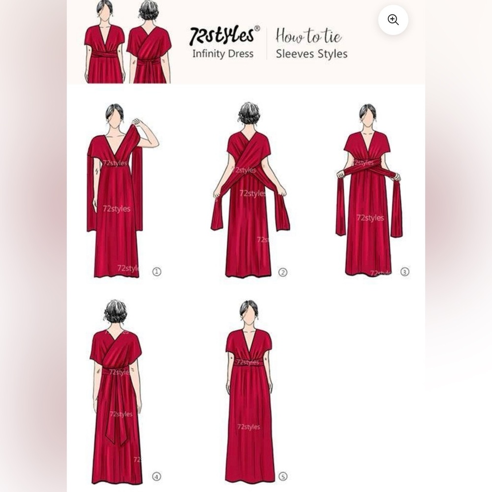 Las Pepas Convertible Infinity Dress Red & Burgundy | One Size fits most - Picture 14 of 14